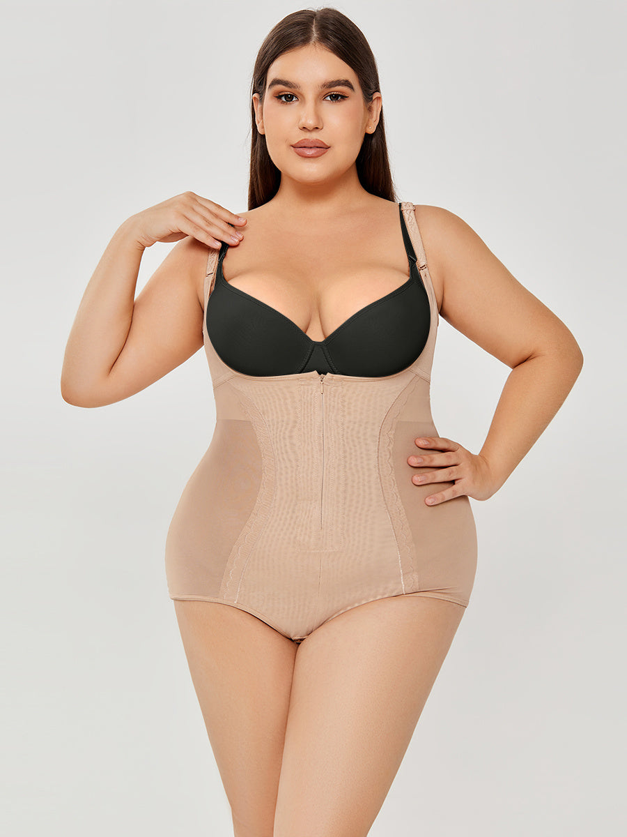 Full-Body Slimming Shapewear for Women - Tummy Control Bodysuit with Adjustable Straps